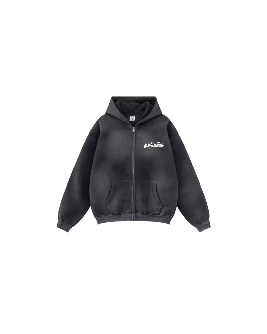"LOGO" CROPPED ZIP HOODIE